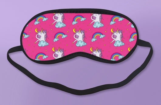 Cute Pink & Rainbow Unicorn Sleeping Mask [Gift Idea / Fun Present] Eyeshade