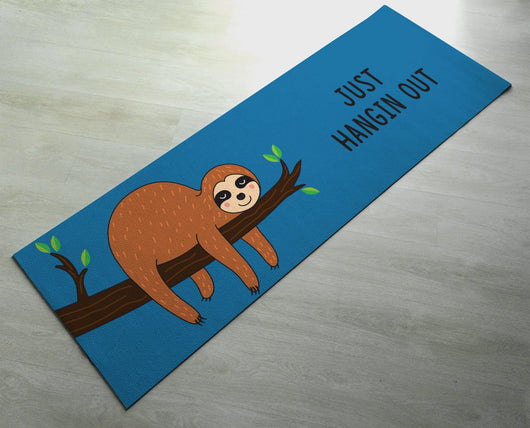 Just Hangin Out Sloth Yoga Mat - Cute Sloth Yoga Mat  - Practice Yoga In Style [Gift Idea] Exercise Mat