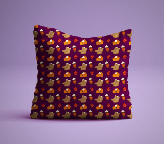 Free Shipping Worldwide - Fall Pumpkin Spice Print Pillow - Perfect For Pumpkin Spice  Lovers - Cute Decorative Pillow 18x18 inches