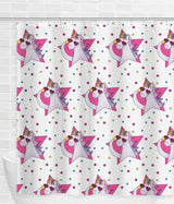 Cute Pink Stars Unicorn Shower Curtain [Gift Idea / Fun Present] Bathtub Curtain