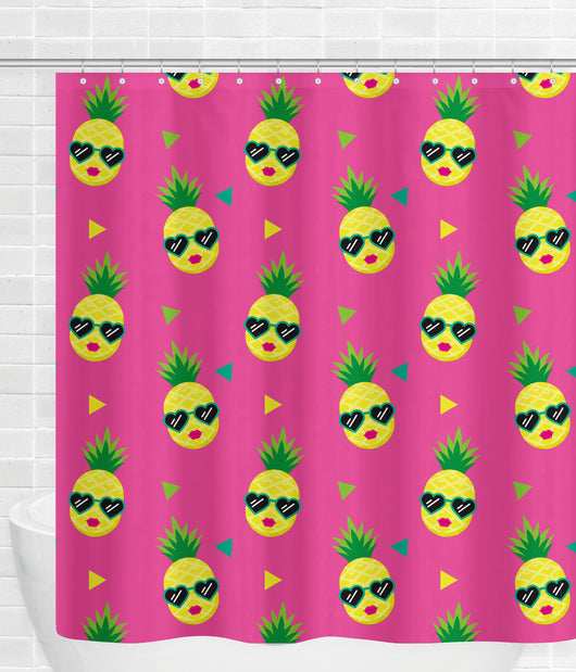 Free Shipping! Pineapple Shower Curtain [Gift Idea / Fun Present] Bathtub Curtain - Fruit Shower Curtain