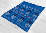 Holiday Print Cozy Blanket - Fleece Blanket - FrostyAF Snowman Blanket  - [Small / Medium / Large]