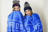 Holiday Print Cozy Blanket - Fleece Blanket - FrostyAF Snowman Blanket  - [Small / Medium / Large]