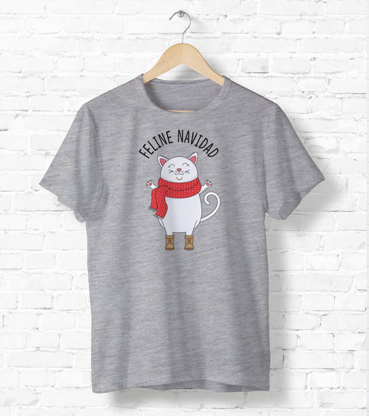 Feline Navidad - Ugly Christmas Shirt - Holiday Tee Shirt - Cat Lover Tee