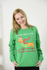 Daschund Through The Snow - Ugly Christmas Sweater Crewneck - Holiday Sweater