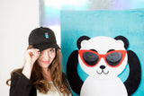 Free Shipping Worldwide - Gangster Panda Baseball Hat - Makes A Fun Present] Cute Panda Black Cap - Thug Out In Style Blue / Yellow