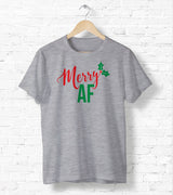 Merry AF Tee - Ugly Christmas Shirt - Holiday Tee Shirt - Cute Holiday Tee