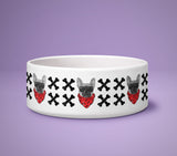 Dog Bowl - Skull & Bones - Puppy Present - Cute Printed Dog Pet Bowl - Dog Cartoon Design