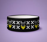 Dog Bowl - Skull & Bones - Puppy Present - Cute Printed Dog Pet Bowl - Dog Cartoon Design