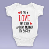 I Only Love My Crib And My Momma - God's Plan - Drake Parody Black Baby Onesie / Bodysuit