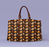 Fall Print Pumpkin Spice Travel Bag - Brown Fall Themed Pumpkin Pie Bag