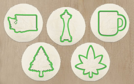 Washington State Cookie Cutter Pack - Weed Cookie Cutter, Washington Cookie Cutter, Coffee Cup Cookie Cutter, Evergreen Tree Cookie Cutter