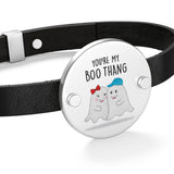 Ghost Halloween YouRe My Boo Thang  Heart Shape Or Coin Shape  Silver  Gold Options  Cat Jewelry