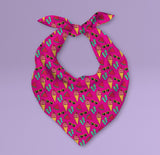 Triangle Ice Cream and Sunglasses Themed Pet Bandana - Dog Scarf or Cat Scarf - Cute Summery Inspired Print