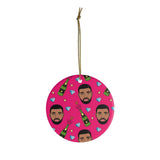 Pink Drake & Champagne Ornament -  Christmas Tree Ceramic Ornaments - Drake Funny Christmas Gift