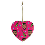 Pink Drake & Champagne Ornament -  Christmas Tree Ceramic Ornaments - Drake Funny Christmas Gift