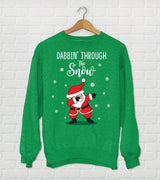 Dabbing Through The Snow Holiday Sweater -  Christmas Holiday Sweater - Ugly Sweater Party Design - Fun Christmas Sweater - Dabbing Santa