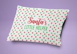 Santa's Little Helper - Christmas Dog or Cat Bed -  Christmas Cat Bed Cute Holiday Themed Pet Pillow - Cute Pet Cushion