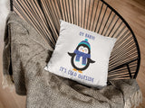 Oy Baby! It's Cold Outside  - Hanukkah Pillow - White Holiday Pillow - Cute Holiday Pillow - Great Hanukkah Gift
