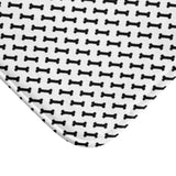 Dog Bone Black & White Printed AntiSlip Bathmat