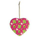 Pink Avocado Toast Ornament   Christmas Tree Ceramic Ornaments  Avocado Toast Gifts