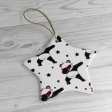 Dabbing Panda Black & White Ornament   Christmas Tree Ceramic Ornaments - Panda Lover Christmas Gifts