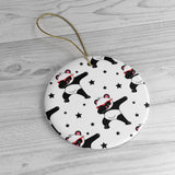 Dabbing Panda Black & White Ornament   Christmas Tree Ceramic Ornaments - Panda Lover Christmas Gifts