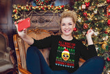 Unisex Cardi B Christmas Sweater  All I Want For Christmas Is Smoney Okurr" Cardi B Holiday Sweater - Ugly Sweater
