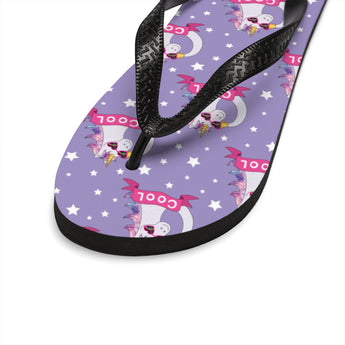 Cute Unisex FlipFlops  Purple Cool Unicorn Thongs