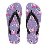 Cute Unisex FlipFlops  Purple Cool Unicorn Thongs