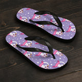 Cute Unisex FlipFlops  Purple Cool Unicorn Thongs