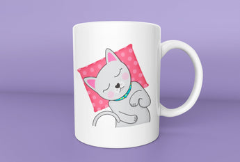 Sleeping Russian Blue Cat Mug -  Cat Mug - Russian Blue Cat Owner Mug