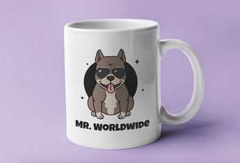 Mr. Worldwide, Cute Pitbull Mug - Coffee Mug [Pitbull Coffee Mug] [For Him / For Her]