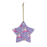 Cute Purple and Pink Unicorn "Cool" Holiday Tree Ornament