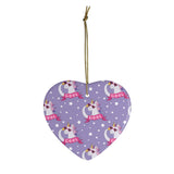 Cute Purple and Pink Unicorn "Cool" Holiday Tree Ornament
