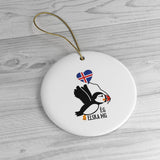 Iceland Christmas Tree Ornament ég elska þig  - "I Love You" in Icelandic