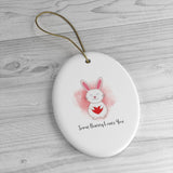Some Bunny Loves You -  Cute Holiday Ceramic Tree Ornament