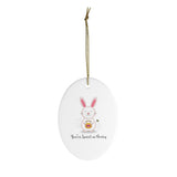 You're Sweet As Honey - Cute Bunny Ceramic Ornament
