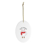 Feline Navidad Cute Cat Ornament - Ceramic Ornament For Christmas Tree - Feliz Navidad