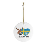 I Love You Sweden Christmas Tree Ornament - Jag älskar dig - Swedish Ornament