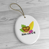 Hawaiian Christmas Tree Ornament -  Hawaii Ceramic Ornament