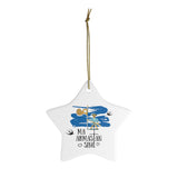 I Love You - Belarus Christmas Tree Ornament -  Belarus Ceramic Ornament - я цябе кахаю