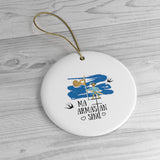 I Love You - Belarus Christmas Tree Ornament -  Belarus Ceramic Ornament - я цябе кахаю