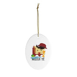 Czech I Love You Holiday Ceramic Tree Ornament - Czech Gift Idea - Czech Republic - Miluji tě