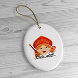 Cute Russian "I Love You" Ornament - Christmas Tree Ornament - Ceramic