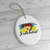 Ukrainian "I Love You" Ornament - Christmas Tree Ornament - Ceramic