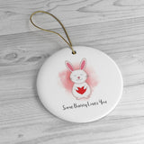 Some Bunny Loves You -  Cute Holiday Ceramic Tree Ornament