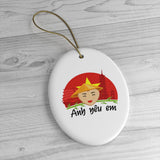 Vietnam - Holiday Ornament For Christmas Tree - Ceramic Ornament - Vietnamese Ornament