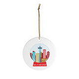 Seattle, Baby It's Rainy Outside -  Funny Christmas Ornament - Ceramic Ornament For Christmas Tree