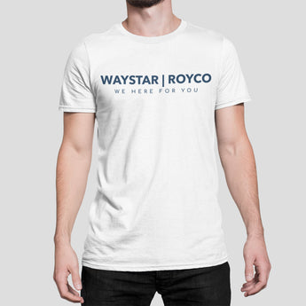 Waystar Royco Merch Succession Tee-  Succession Parody White Tee - Waystar Royco, We Here For You Tee-Shir